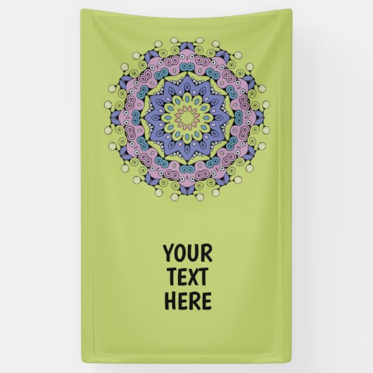 Banderoles Peinture à la main Mandala Horloge Face 2 (Vertical)