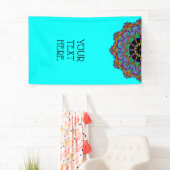 Banderoles Peinture à la main Mandala Horloge Face 24 (En situation)