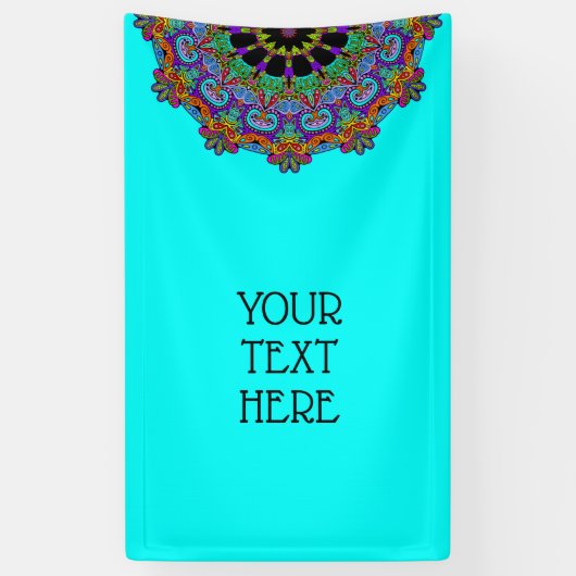 Banderoles Peinture à la main Mandala Horloge Face 24 (Vertical)