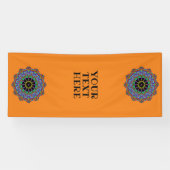 Banderoles Peinture à la main Mandala Horloge Face 24 (Horizontal)