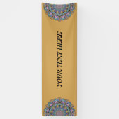 Banderoles Peinture à la main Mandala Horloge Face 3 (Vertical)