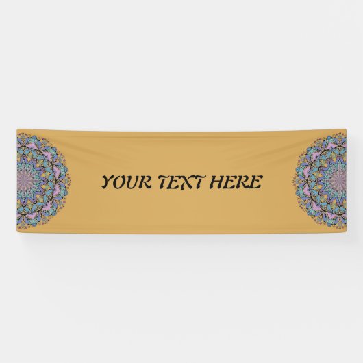 Banderoles Peinture à la main Mandala Horloge Face 3 (Horizontal)