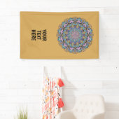 Banderoles Peinture à la main Mandala Horloge Face 3 (En situation)