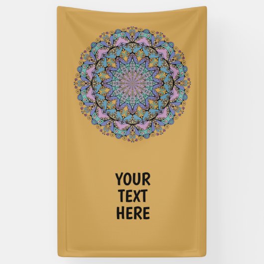 Banderoles Peinture à la main Mandala Horloge Face 3 (Vertical)