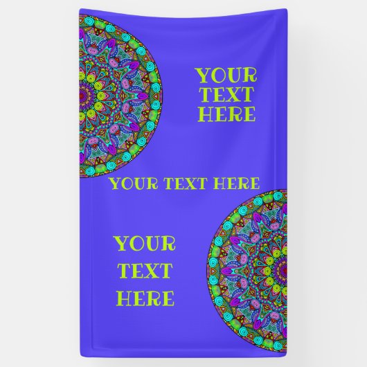 Banderoles Peinture à la main Mandala Horloge Face 4 (Vertical)