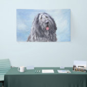 Banderoles Peinture Bergamasco Sheepdog - Chien original mign (Salon professionnel)