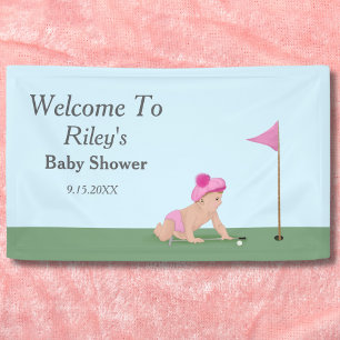 Banderoles Peinture de bébé fille de golf douce Caddy Bienven