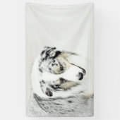 Banderoles Peinture de berger australien - Art original de ch (Vertical)