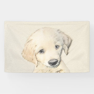 Banderoles Peinture de chiot d'or Retriever - Art de chien or