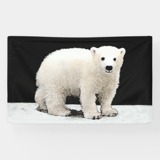 Banderoles Peinture de l'ours polaire - Art original de la fa (Horizontal)