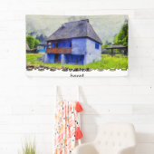 Banderoles Peinture de maison bleue (En situation)