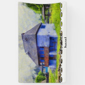Banderoles Peinture de maison bleue (Vertical)