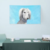 Banderoles Peinture de Saluki (Argent) - Joli art original de (Salon professionnel)