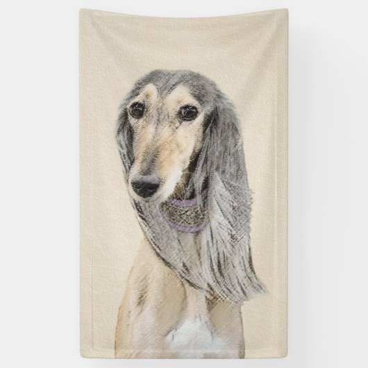 Banderoles Peinture de Saluki (Faune) - Cute Original Chien A (Vertical)