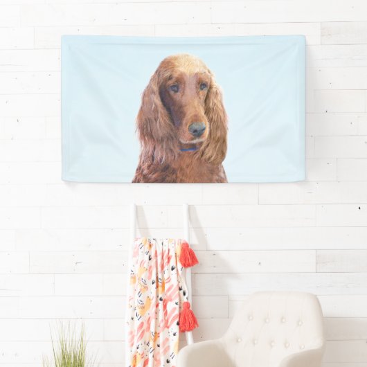 Banderoles Peinture de Setter irlandais - Joli art original d (En situation)