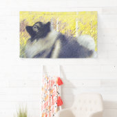 Banderoles Peinture en teint de Keeshond - jolie art original (En situation)