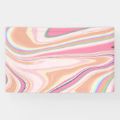 Banderoles Peinture Liquide Retro Pink Swirl Design esthétiqu (Horizontal)