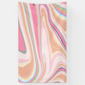 Banderoles Peinture Liquide Retro Pink Swirl Design esthétiqu (Vertical)