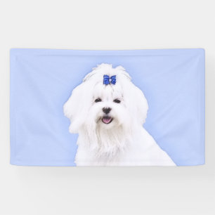 Banderoles Peinture maltaise - Joli art original pour chien