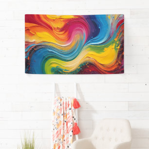 Banderoles Peinture Mélange Mur Art de Couleur