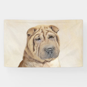 Banderoles Peinture Shar Pei - Cute Original Chien Art