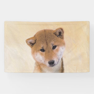 Banderoles Peinture Shiba Inu (Rouge) - Art Chien original