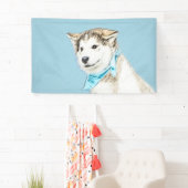 Banderoles Peinture Sibérienne Husky Puppy - Art Chien origin (En situation)