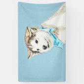 Banderoles Peinture Sibérienne Husky Puppy - Art Chien origin (Vertical)