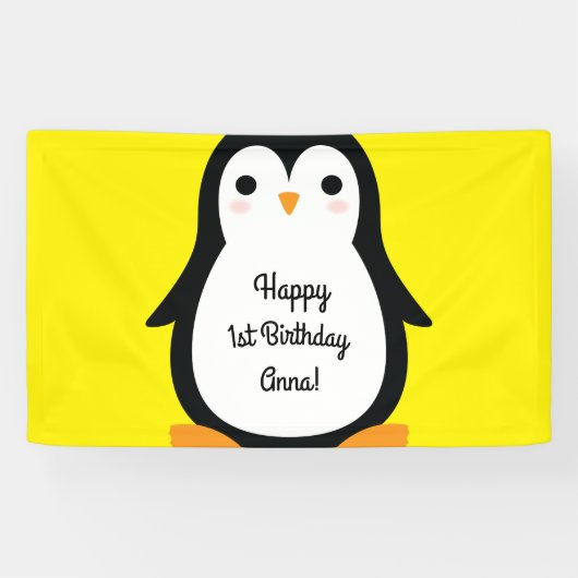 Banderoles Penguin Cute Winte 1er Anniversaire de fête Décor (Horizontal)