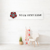 Banderoles Pentagramme aux roses rouges (Insitu)