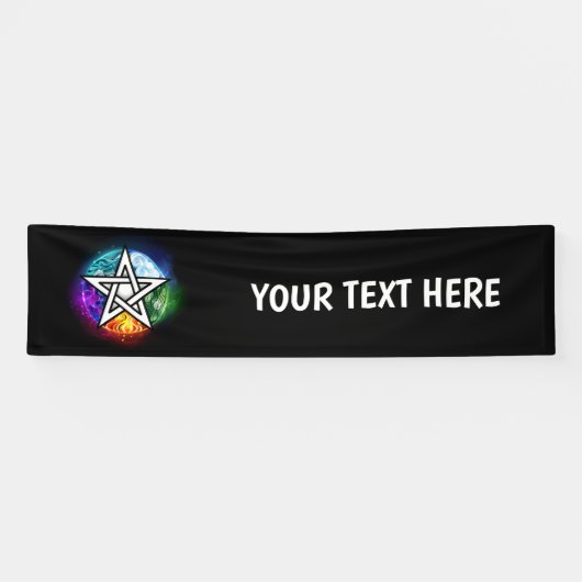 Banderoles pentagramme du Wiccan (Horizontal)