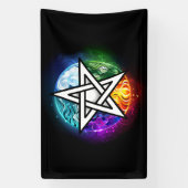 Banderoles pentagramme du Wiccan (Verticale)