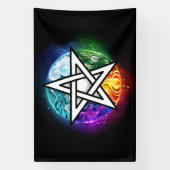 Banderoles pentagramme du Wiccan (Verticale)
