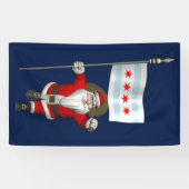 Banderoles Père Noël Avec Drapeau De Chicago (Horizontal)