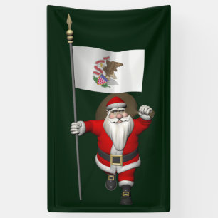 Banderoles Père Noël Avec Drapeau De L'Illinois