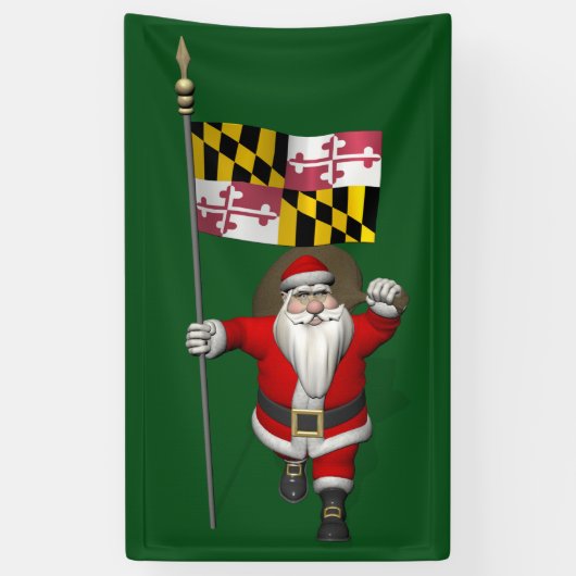 Banderoles Père Noël Avec Drapeau Du Maryland (Vertical)