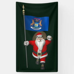Banderoles Père Noël Avec Drapeau Du Michigan