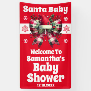 Banderoles Père Noël Baby Christmas Bow Baby shower Bienvenue