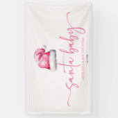 Banderoles Père Noël Baby rose Casquette Noël Baby shower de (Vertical)