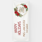 Banderoles Père Noël Enseignant Favori Joyeuses Fêtes Noël (Vertical)