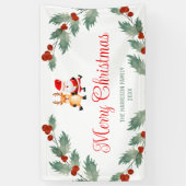 Banderoles Père Noël Reindeer Holly Berries Noël (Vertical)