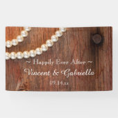 Banderoles Perles rustiques et Mariage campagnard en bois de  (Horizontal)