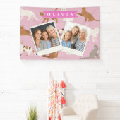 Banderoles Personalized Cute Pink Cat Pattern Gift Cat Lover (Insitu)