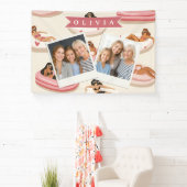 Banderoles Personalized Cute Pink Pool Float Summer Aesthetic (Insitu)