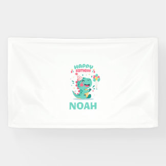 Banderoles Personalized Dinosaur Birthday Banner Boys