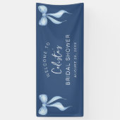 Banderoles Personalized Dusty Blue Bow Welcome Bridal Shower (Vertical)