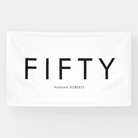 Banderoles Personalized Fifty Bold 50th Birthday Party (Horizontal)