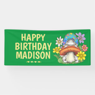Banderoles Personalized Girls Frog Birthday