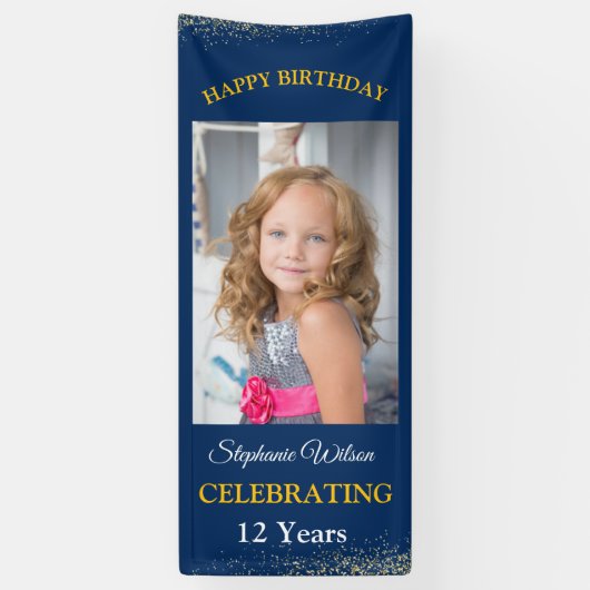Banderoles Personalized Happy Birthday Photo Celebration (Vertical)