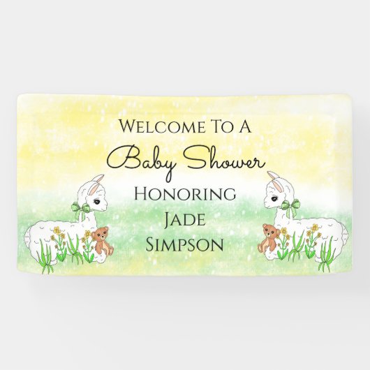 Banderoles Personalized Llama Themed Baby Shower  (Horizontal)